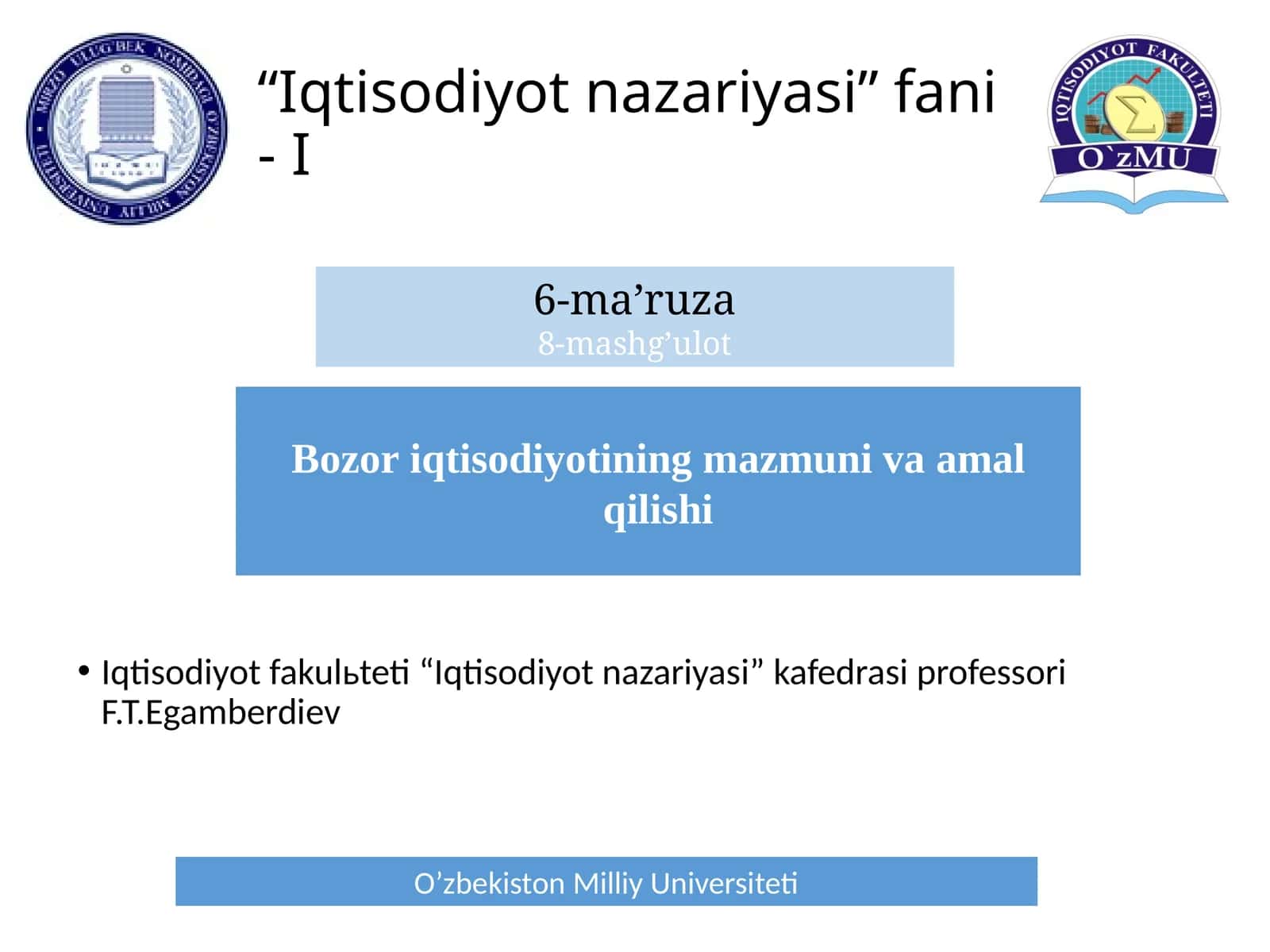Iqtisodiyot nazariyasi 1