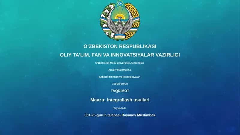 Integrallash usullari 1