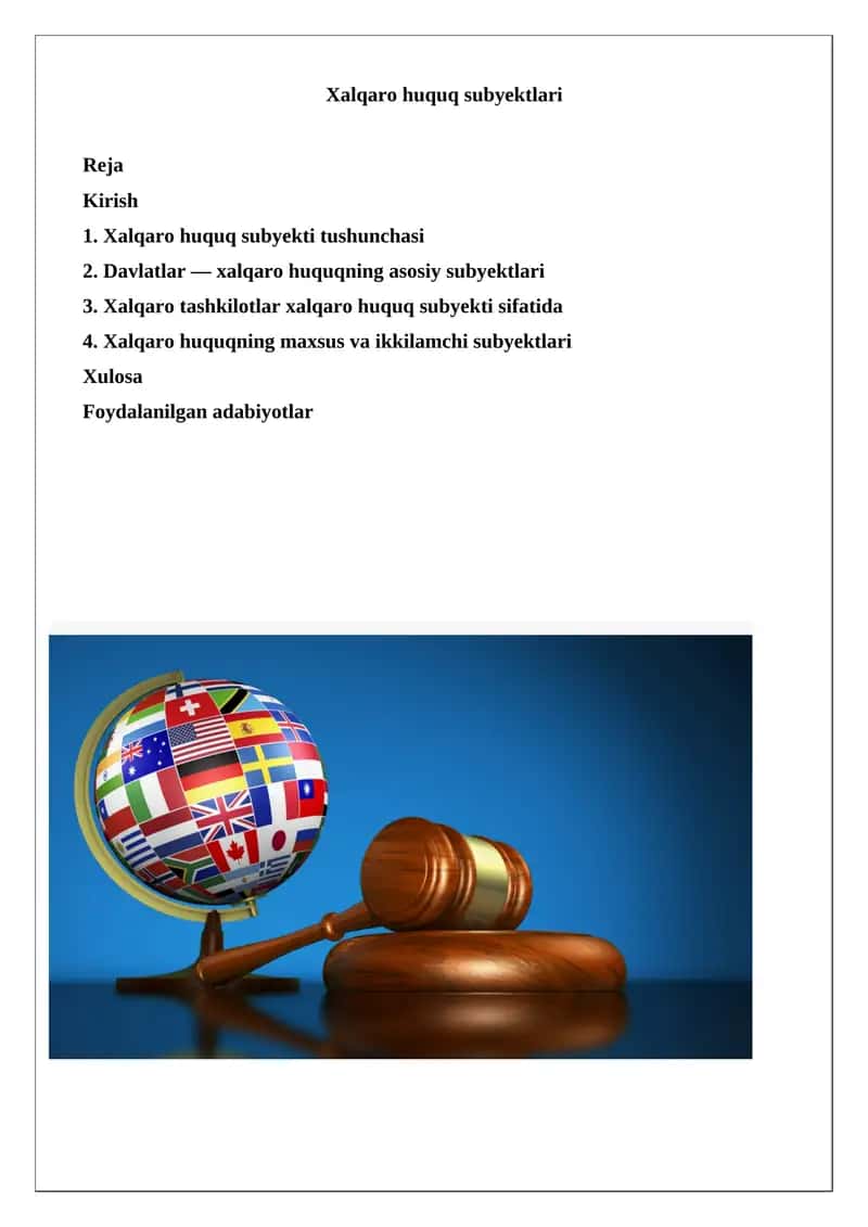 Xalqaro huquq subyektlari 1