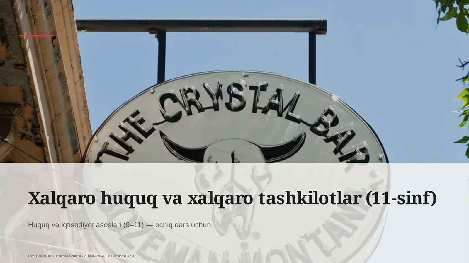 Xalqaro huquq va xalqaro tashkilotlar (11-sinf) 1