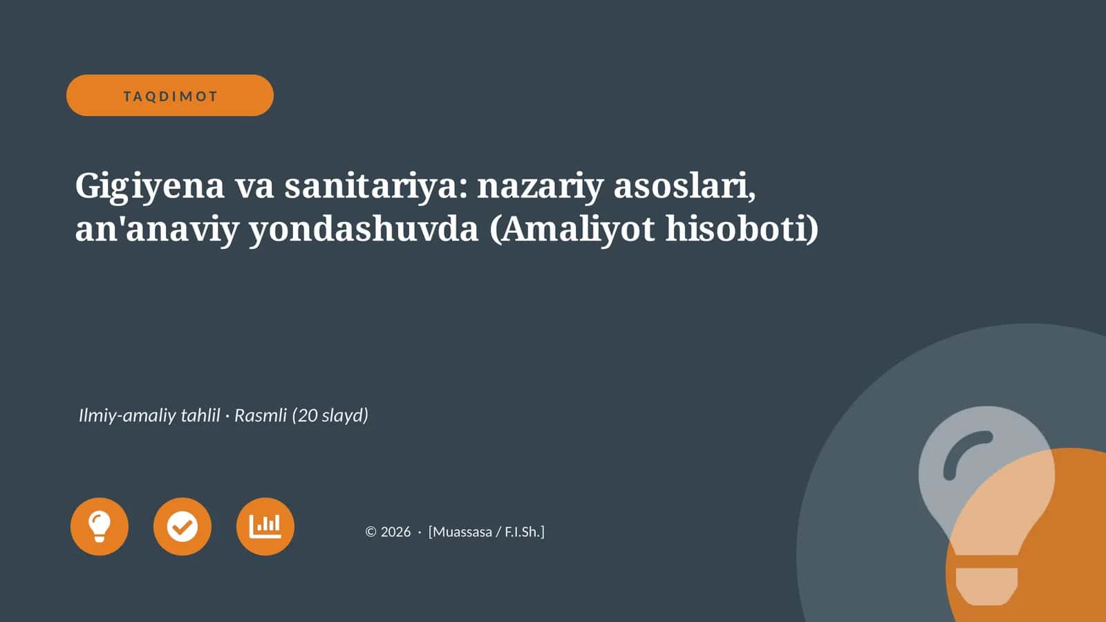 Gigiyena va sanitariya: nazariy asoslari, an'anaviy yondashuvda 1