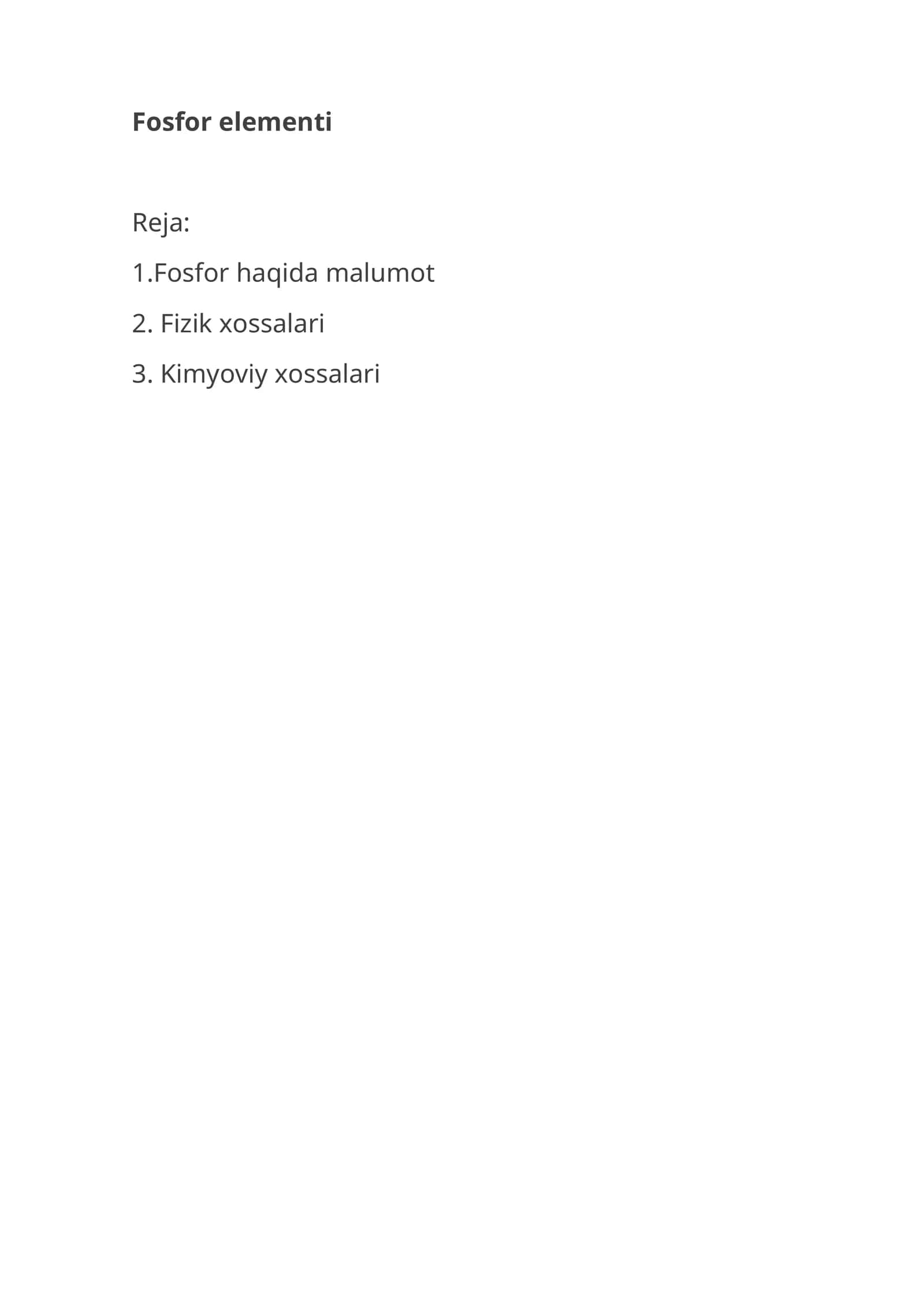 Fosfor elementi 1