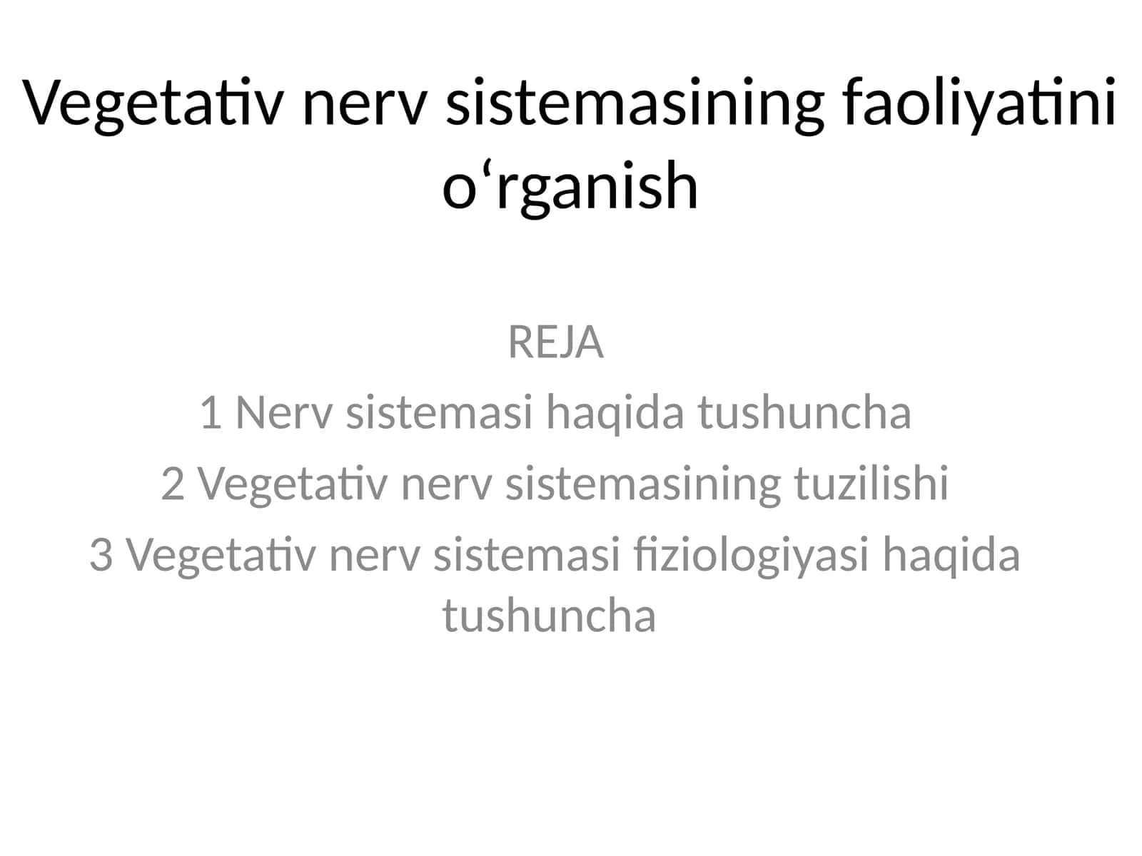 Vegetativ nerv sistemasining faoliyatini oʻrganish 1