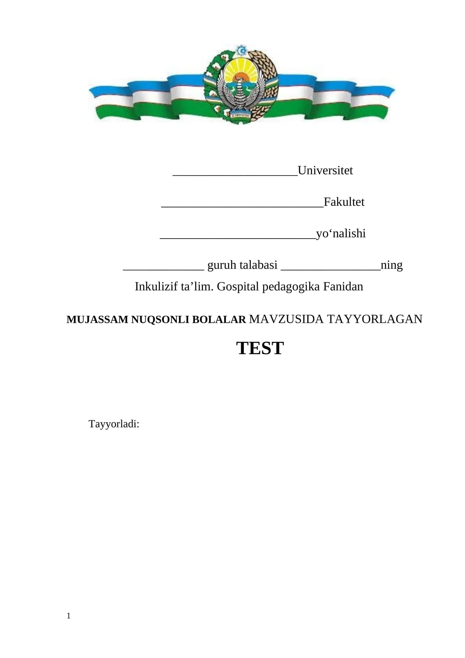 MUJASSAM NUQSONLI BOLALAR 1
