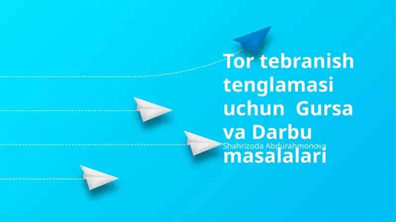 Tebranish Tenglamasi Uchun Gursa va Darbu masalalari 1