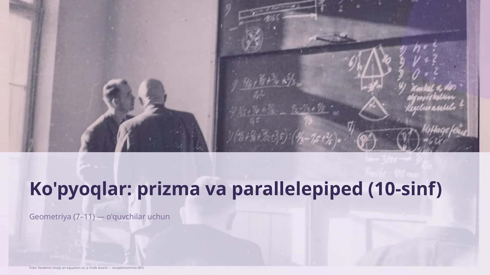 Ko'pyoqlar: prizma va parallelepiped (10-sinf) 1