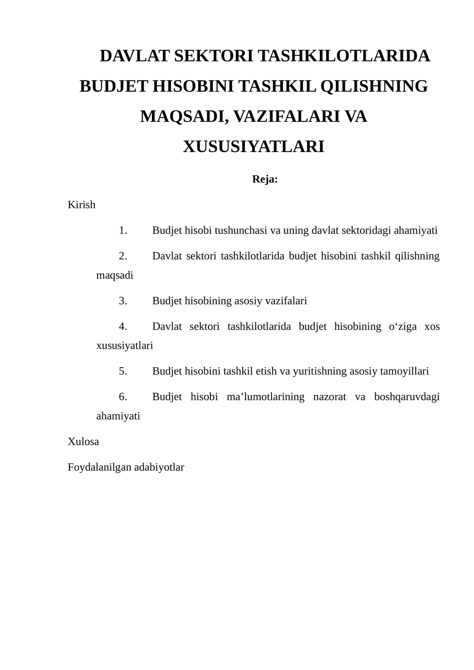 Budjet Hisobi Tashkili 1