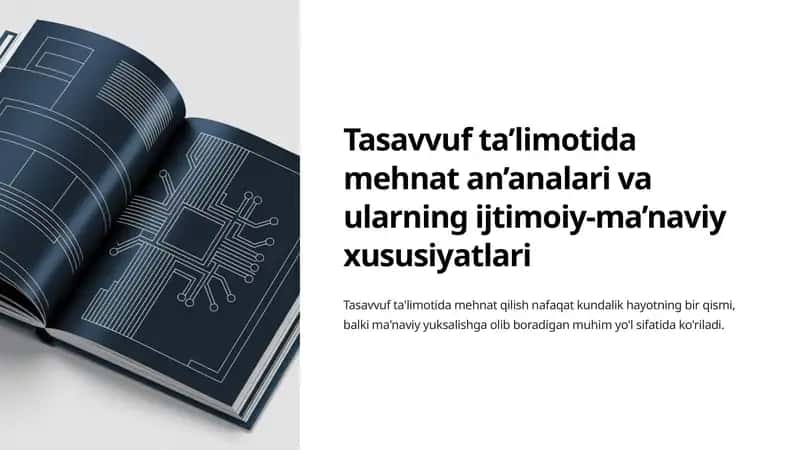 Tasavvuf ta’limotida mehnat an’analari va ularning ijtimoiy-ma’naviy xususiyatlari 1