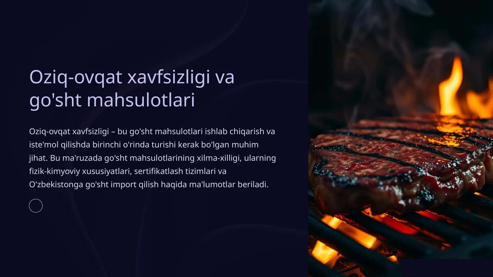 Oziq-ovqat xavfsizligi va go'sht mahsulotlari 1