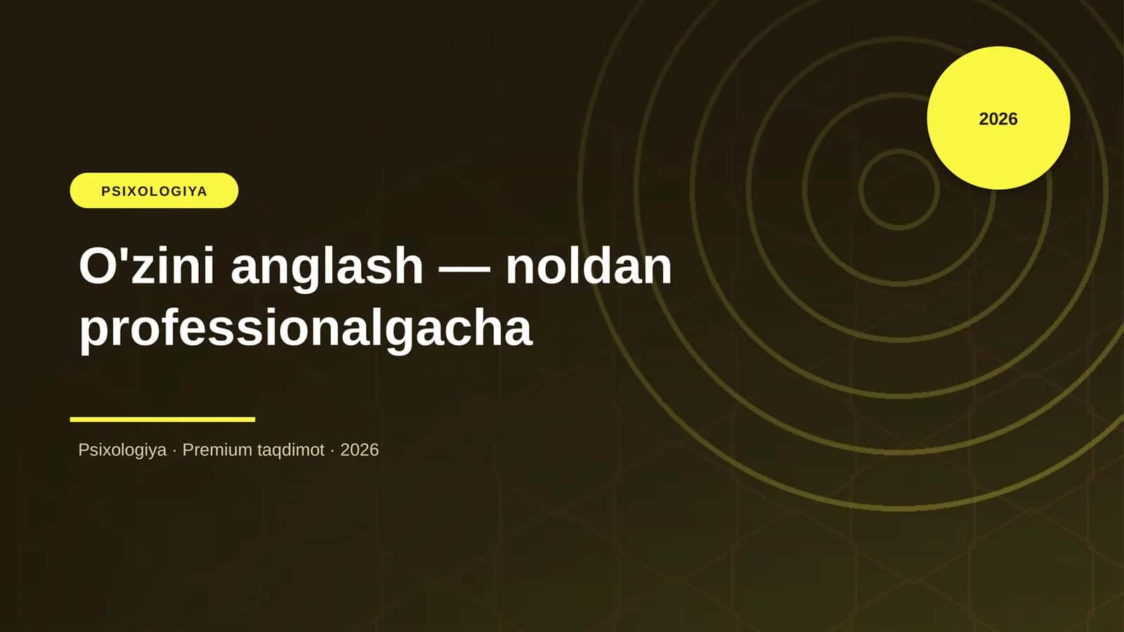 O'zini anglash — noldan professionalgacha 1
