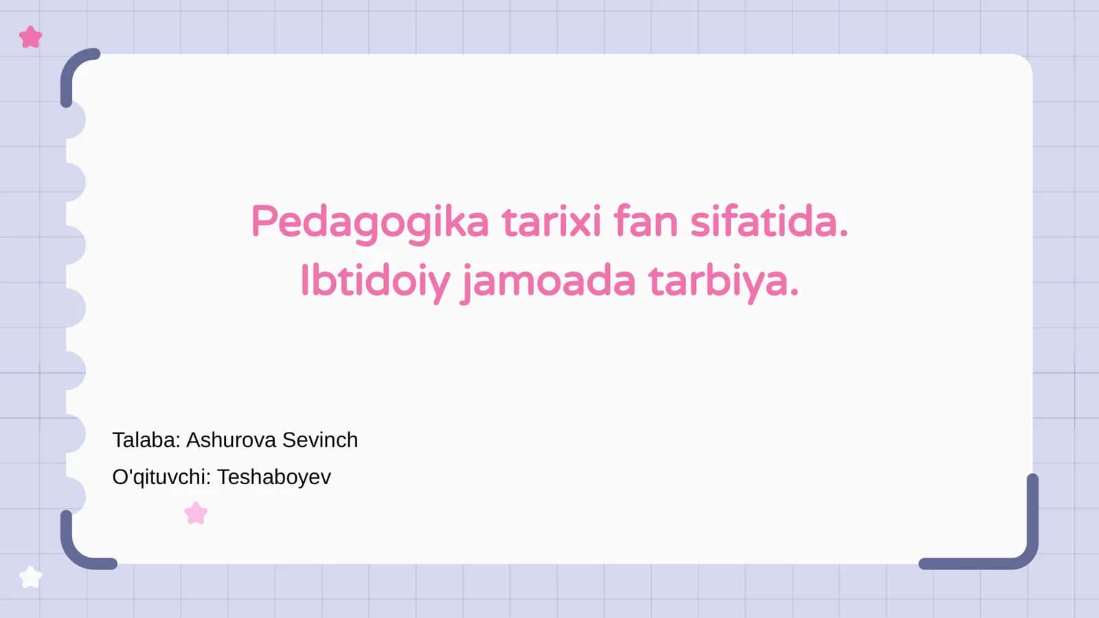 Pedagogika tarixi fan sifatida 1