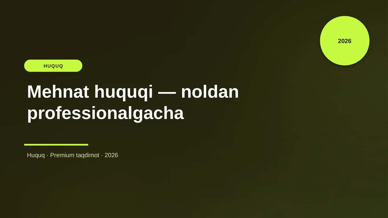 Mehnat huquqi — noldan professionalgacha 1