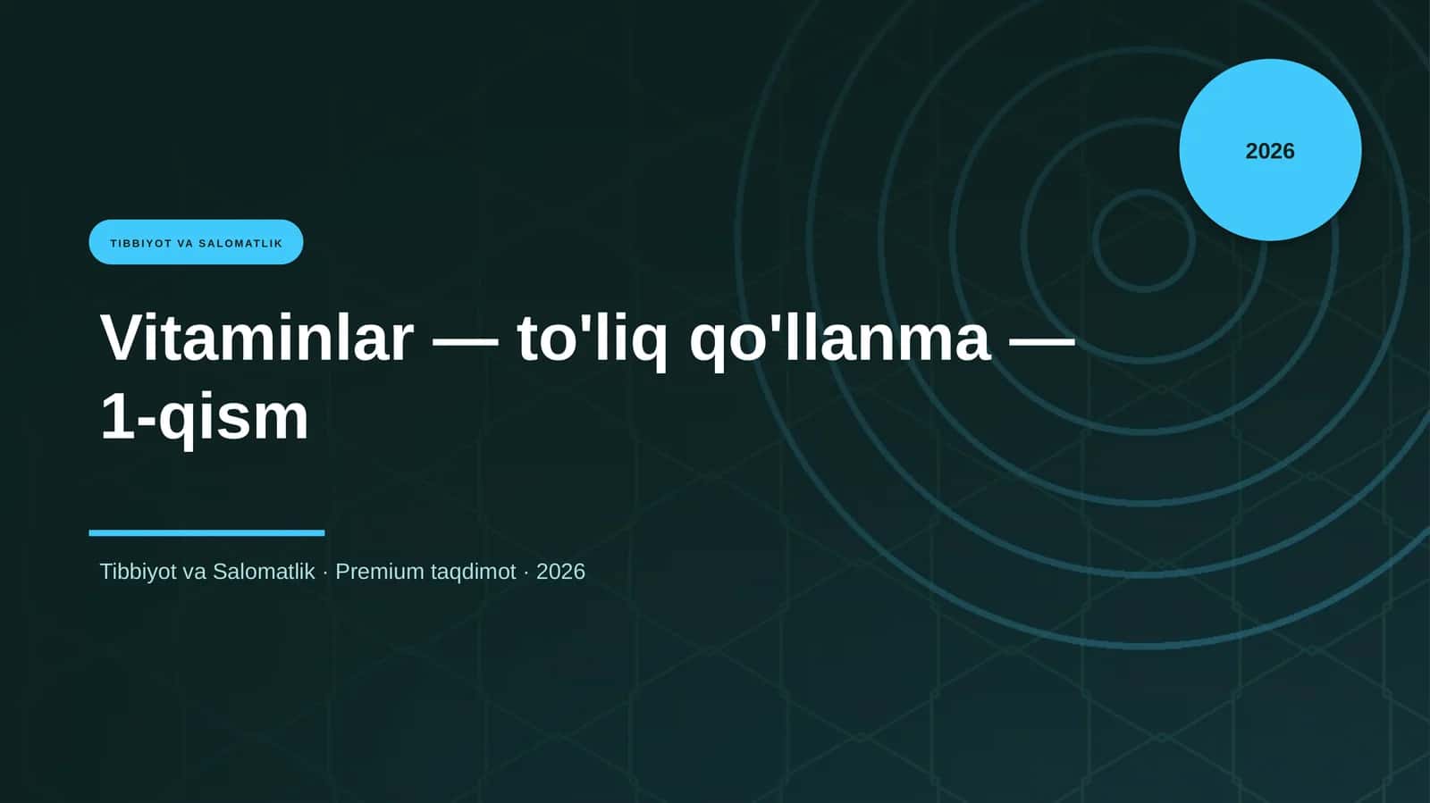 Vitaminlar — to'liq qo'llanma — 1-qism 1