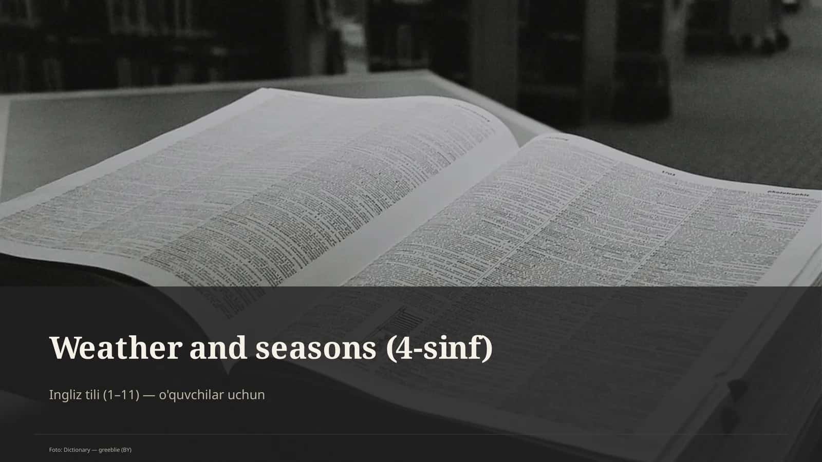 Weather and seasons (4-sinf) 1