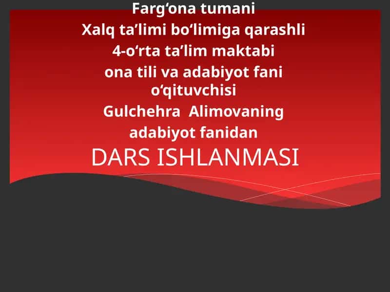 DARS ISHLANMASI 1
