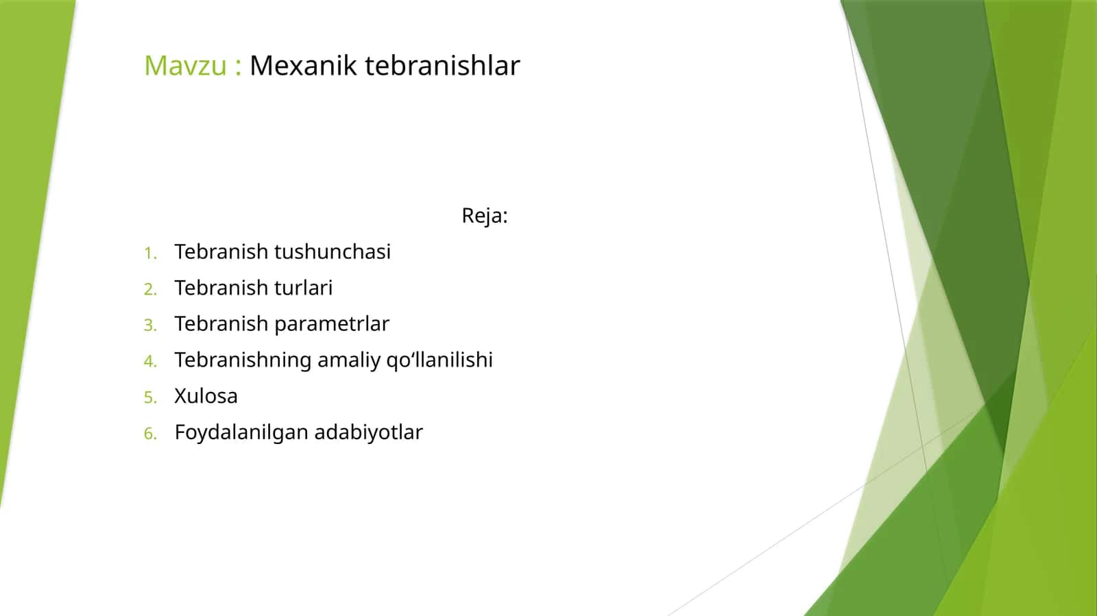 Mexanik tebranishlar 1