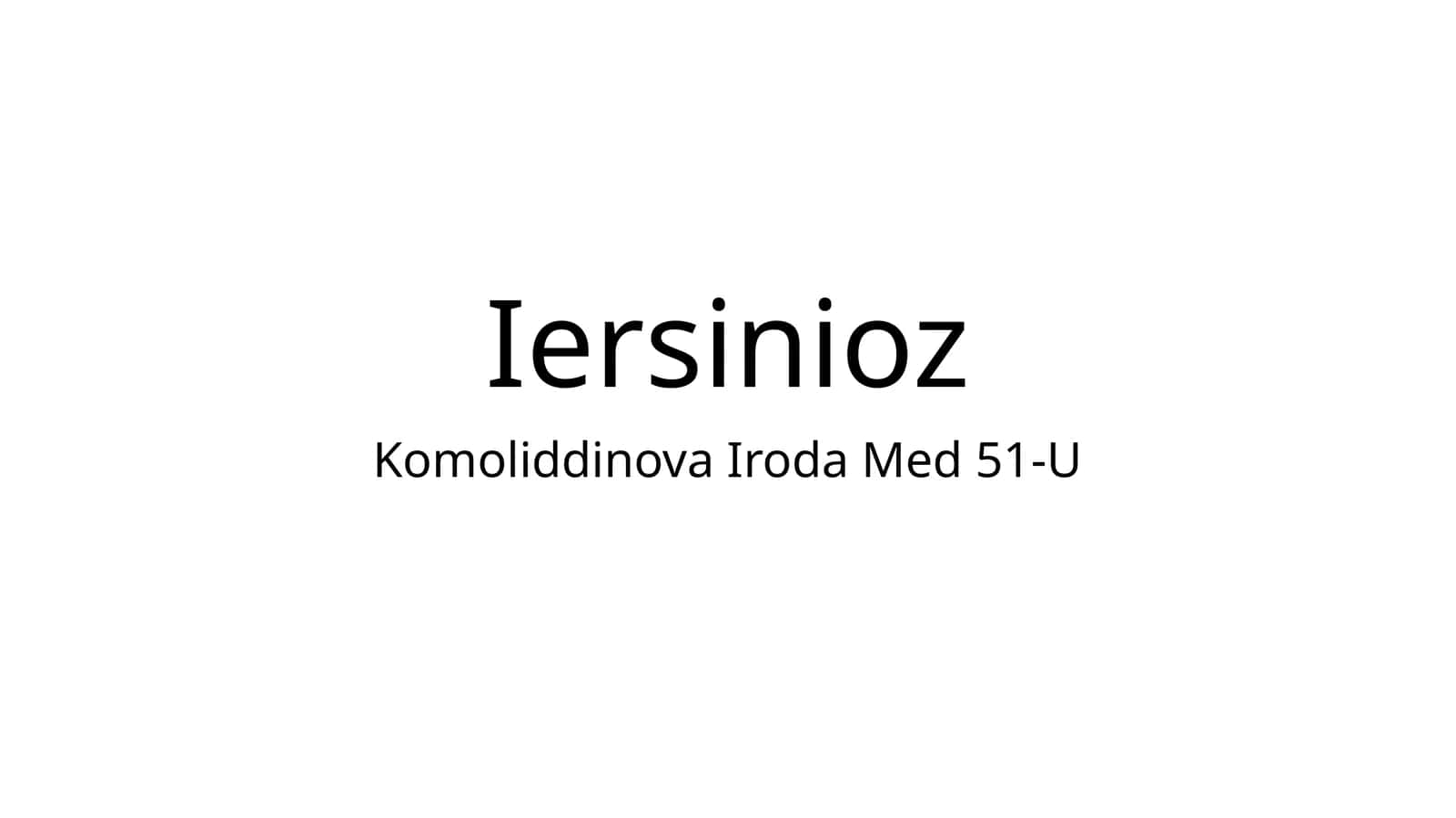 Iersinioz 1