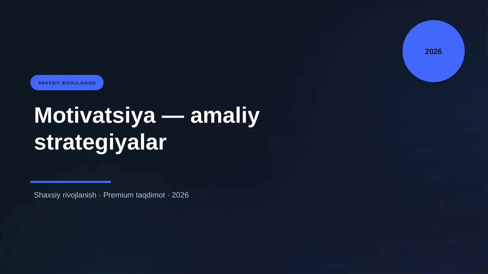 Motivatsiya — amaliy strategiyalar 1
