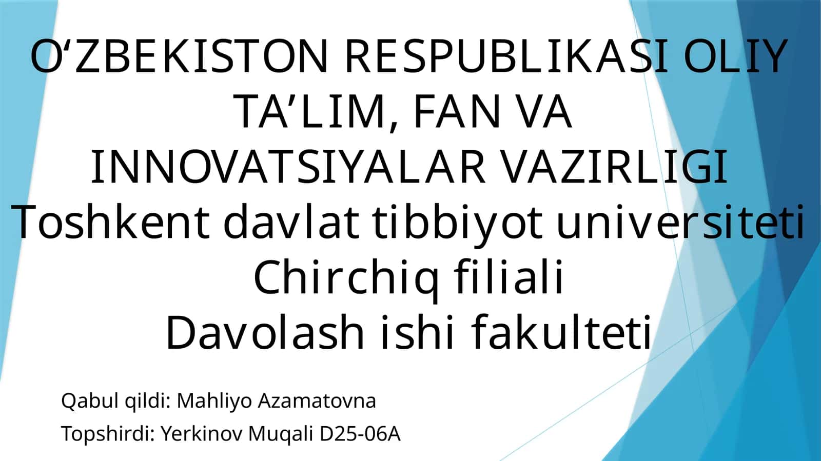 So’rg’ichlilar sinfi 1