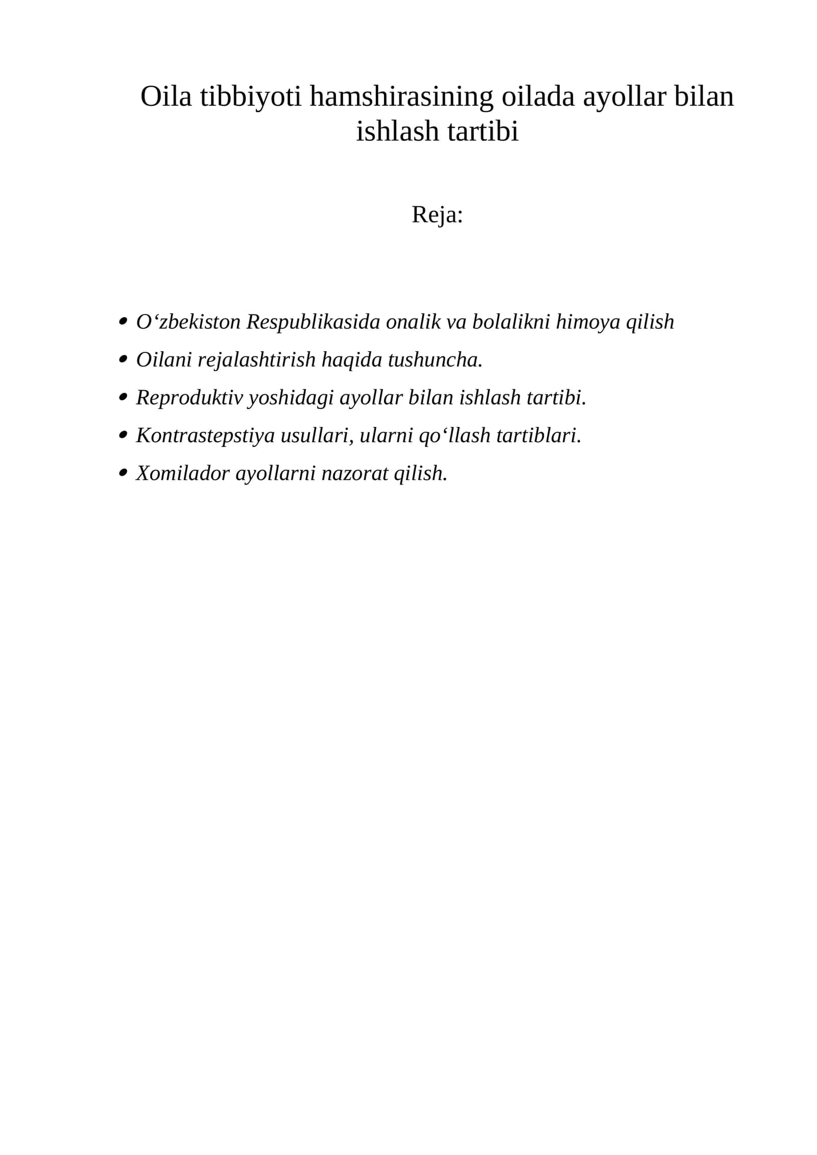 Oilada ayollar bilan ishlash tartibi 1