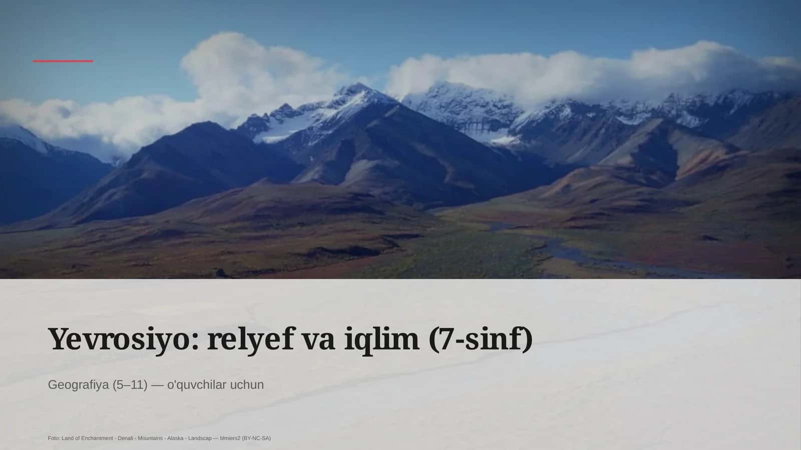 Yevrosiyo: relyef va iqlim (7-sinf) 1