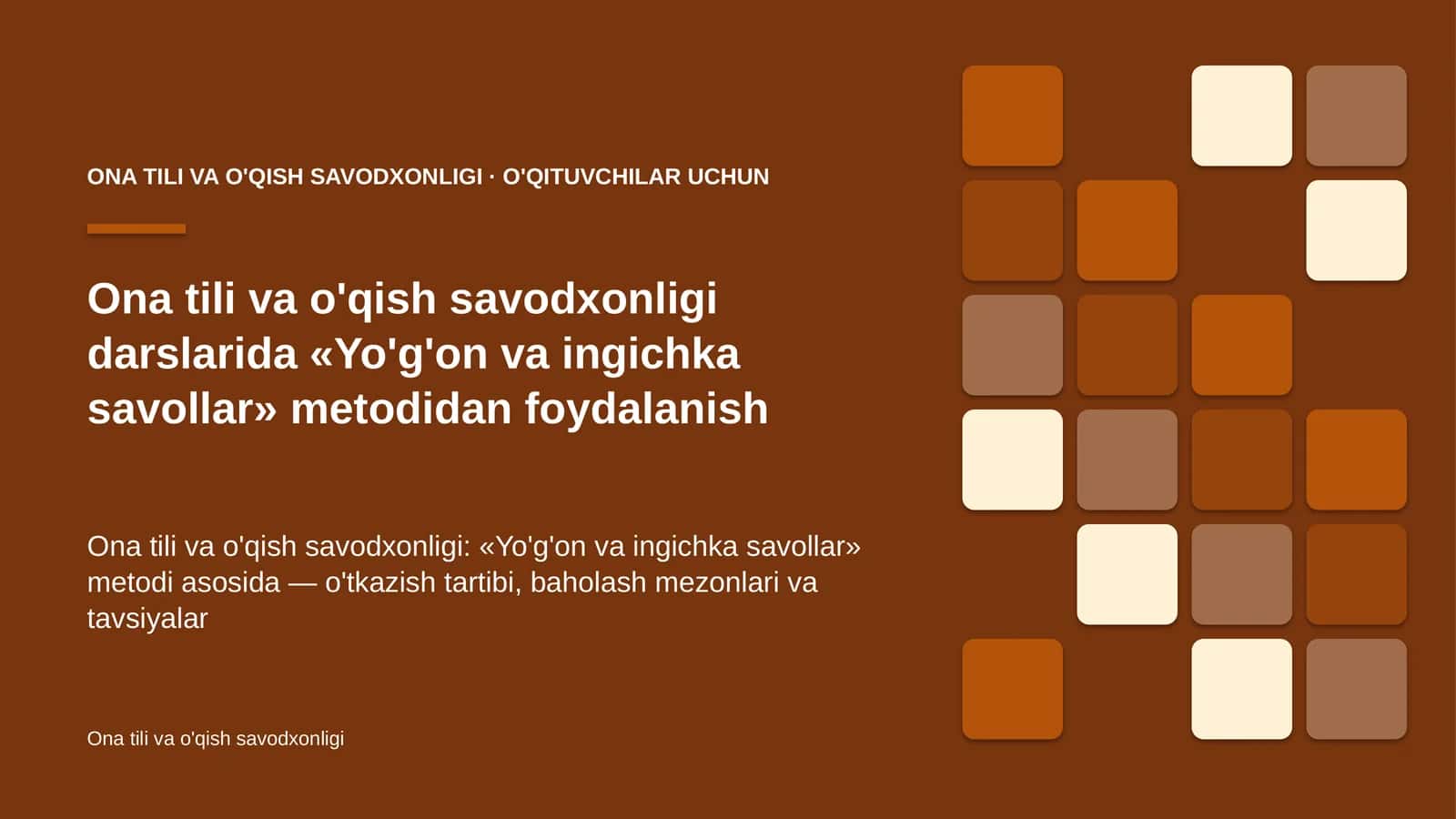 ona tili va o'qish savodxonligi darslarida yo'g'on va ingichka savollar metodidan foydalanish 9304 1