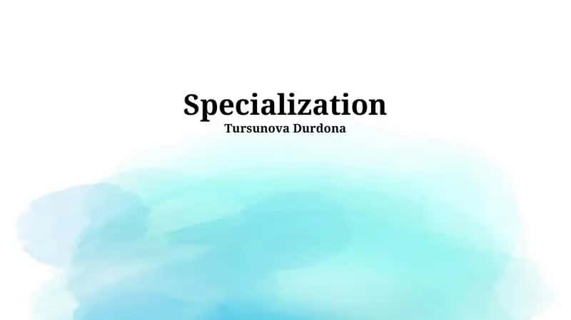 Specialization 1