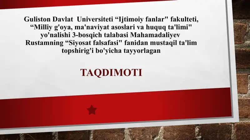 Siyosat falsafasi 1