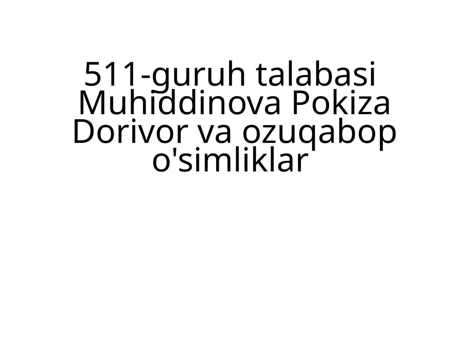 Dorivor o‘simliklar 1
