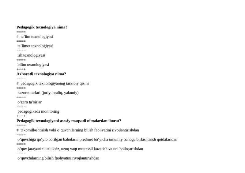 Pedagogik texnologiya nima? 1