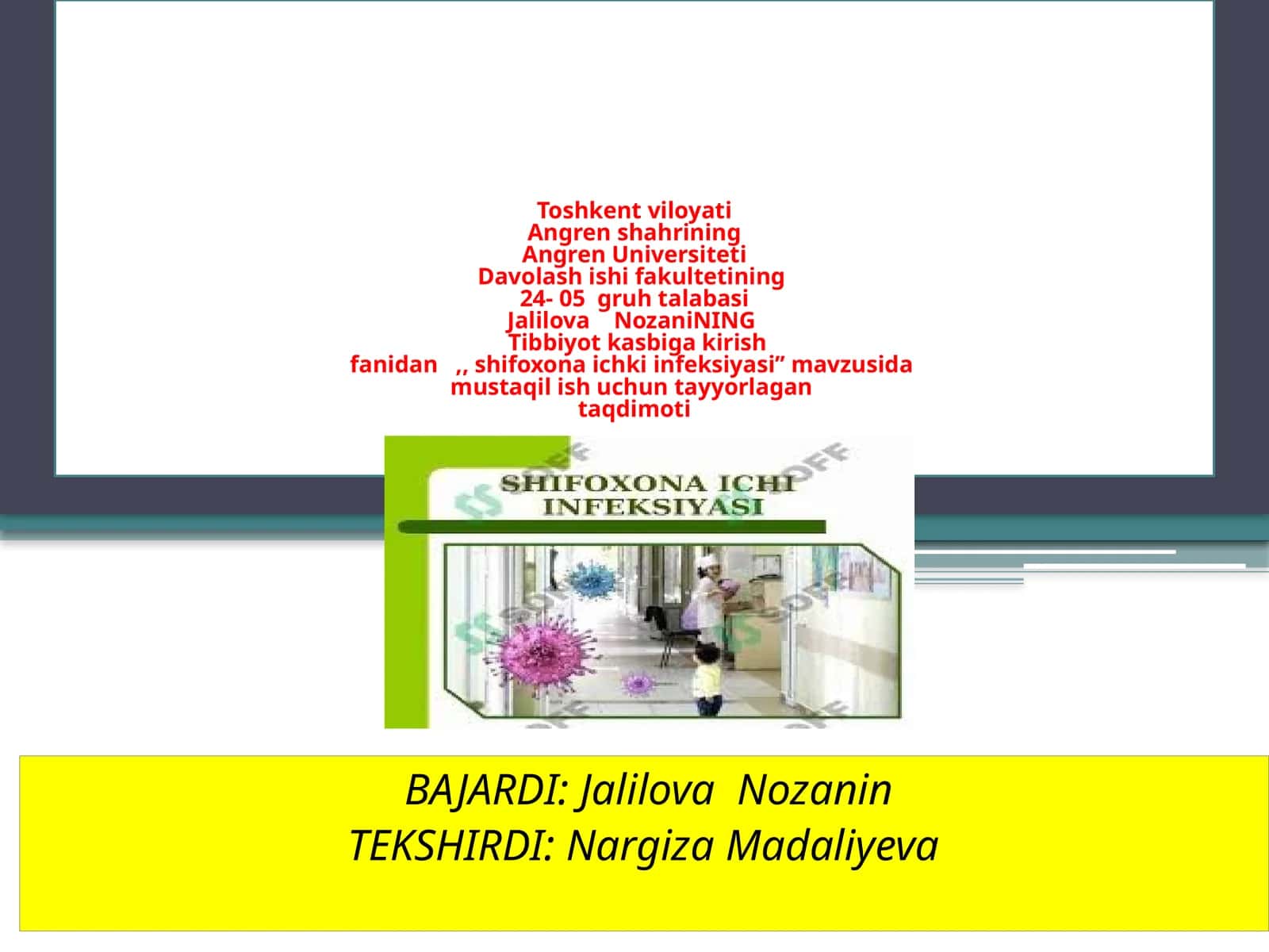 Angren Universiteti Davolashishifakulteti 1