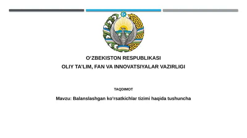 Balanslashgan ko’rsatkichlar tizimi 1