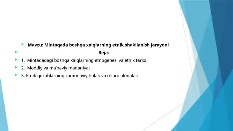 Mintaqada boshqa xalqlarning etnik shakllanish jarayoni 1