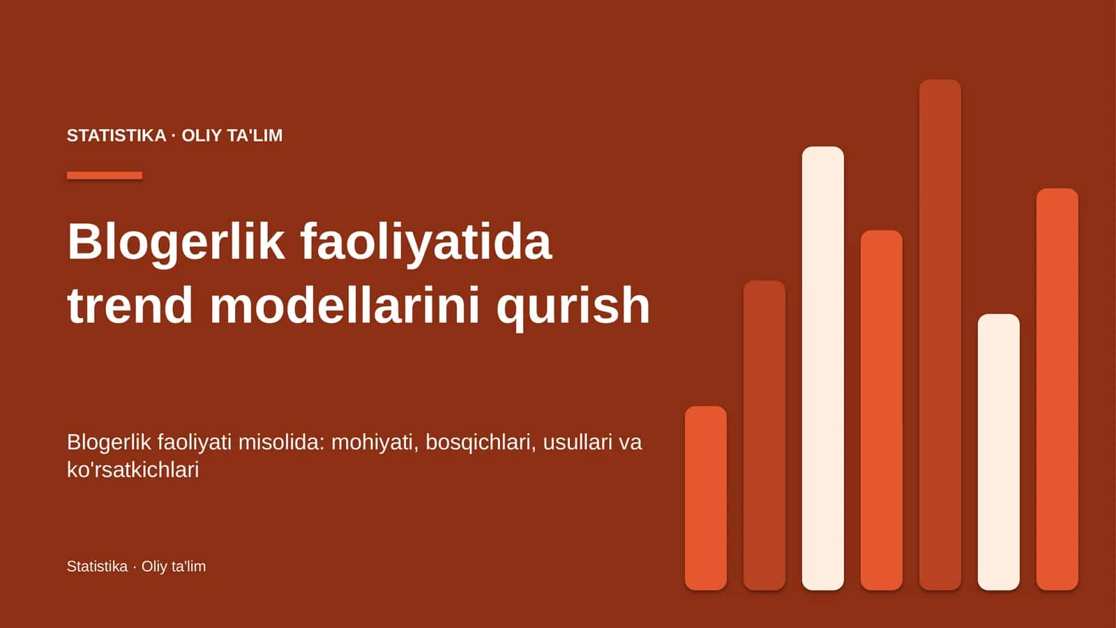 Blogerlik faoliyatida trend modellarini qurish 1