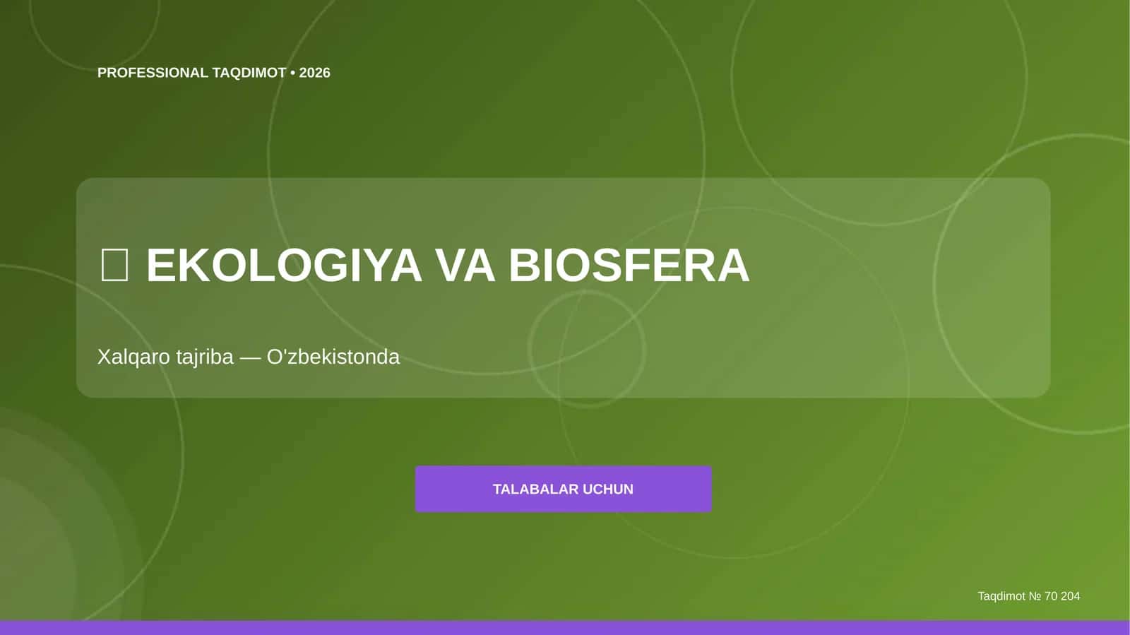 EKOLOGIYA VA BIOSFERA 1