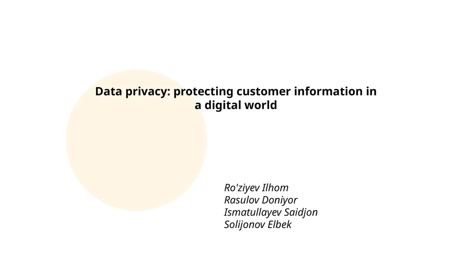 Data Privacy: Protecting Customer Information in a Digital World 1