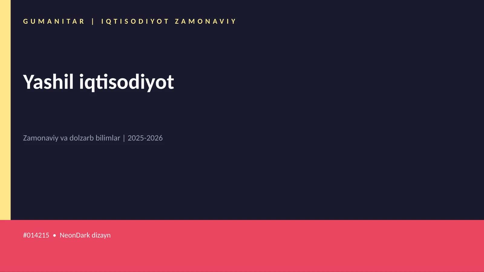 Yashil iqtisodiyot 1