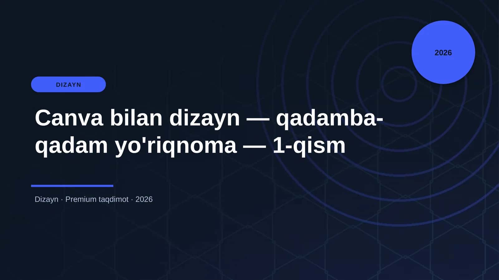 Canva bilan dizayn — qadamba-qadam yo'riqnoma — 1-qi 1
