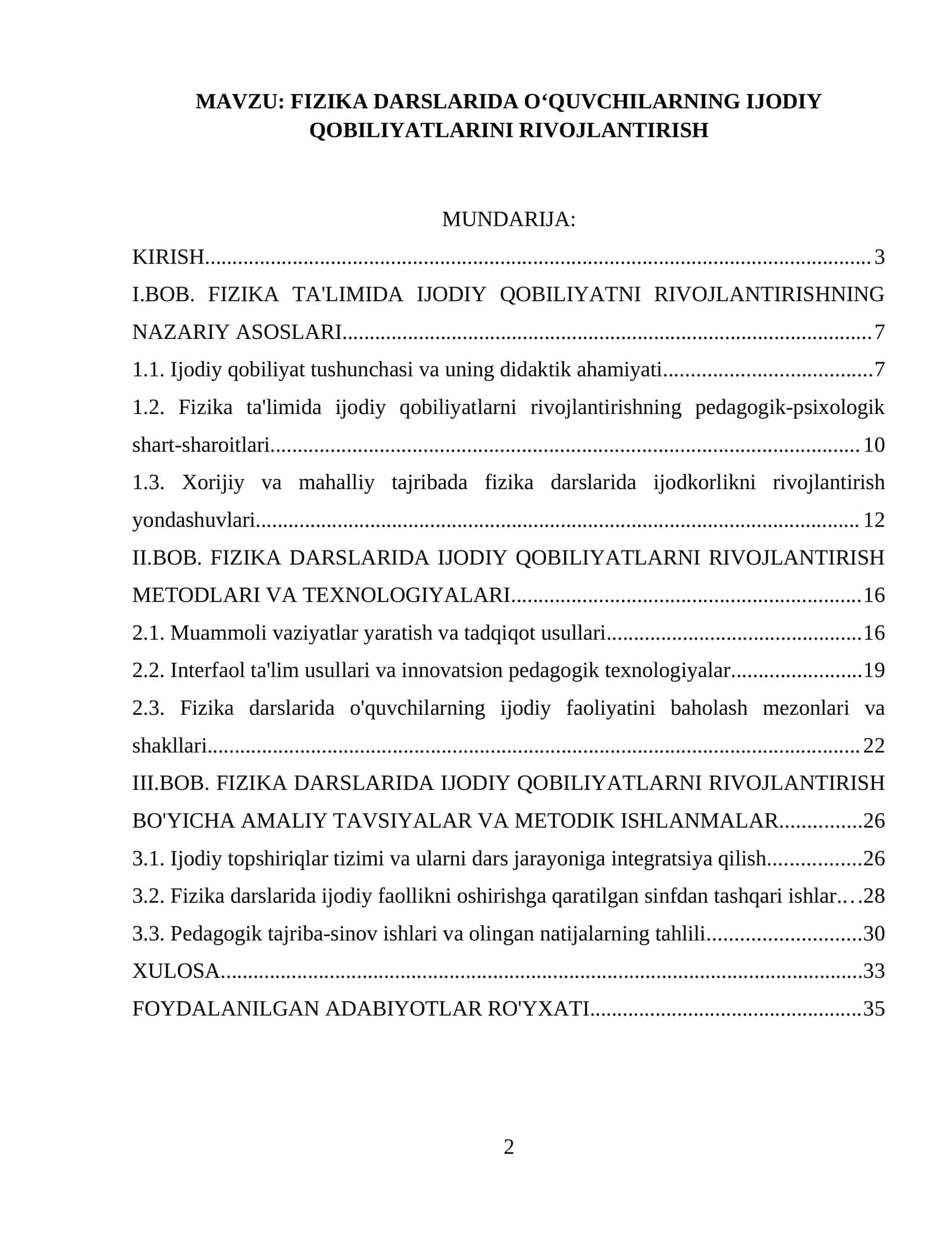 FIZIKA DARSLARIDA OʻQUVCHILARNING IJODIY QOBILIYATLAR 1