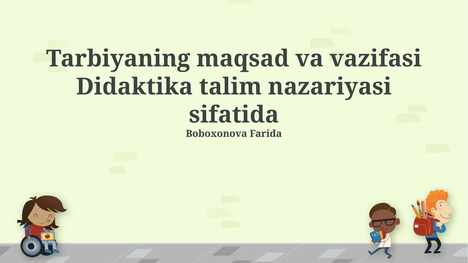 Ta'lim nazariyasi sifatida 1