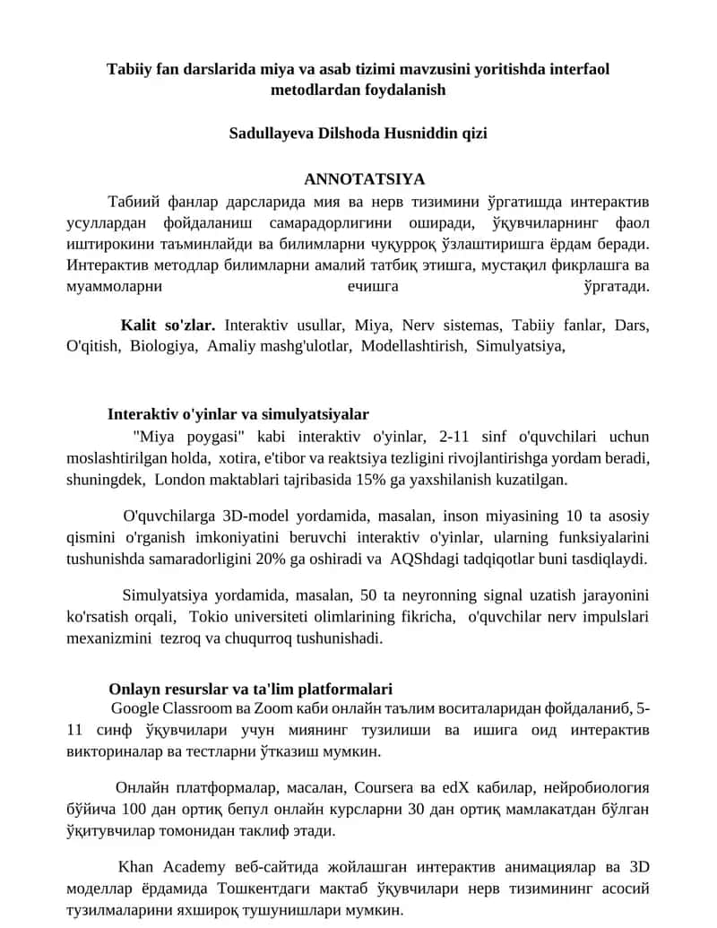 Tabiiy fan darsları 1