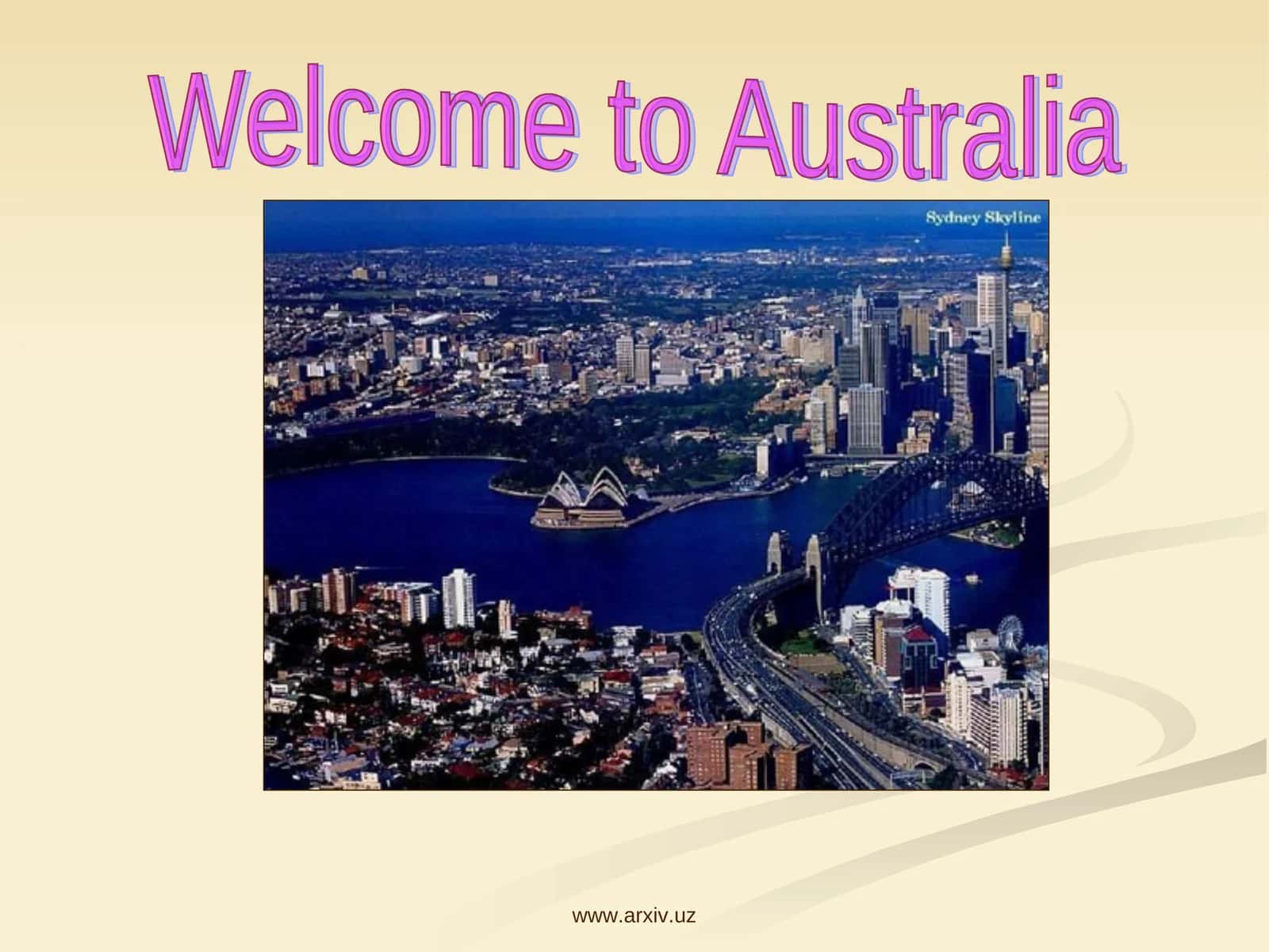 Welcome to Australia 1