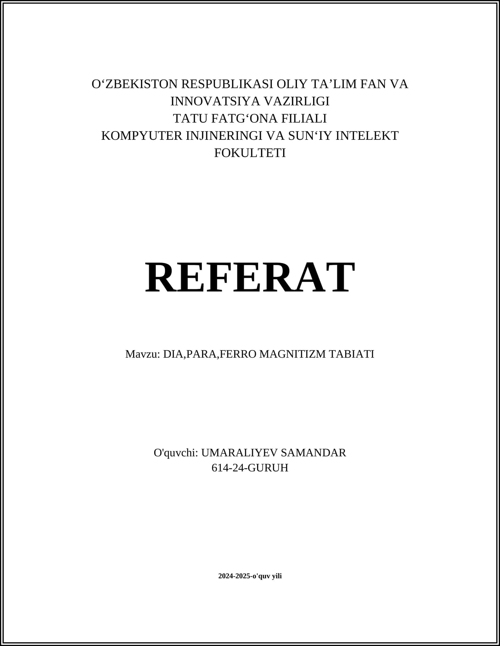 DIA,PARA,FERRO MAGNITIZM TABIATI 1
