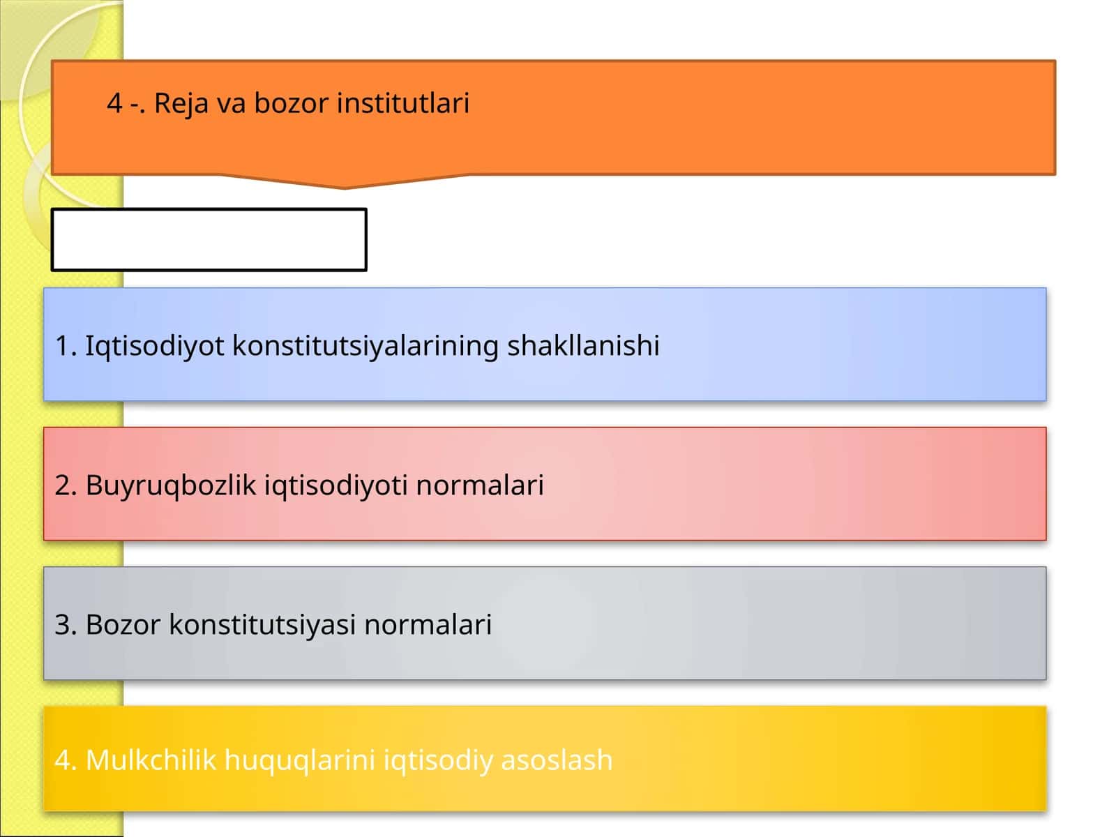 Bozor va Buyruqbozlik Tizimlari 1