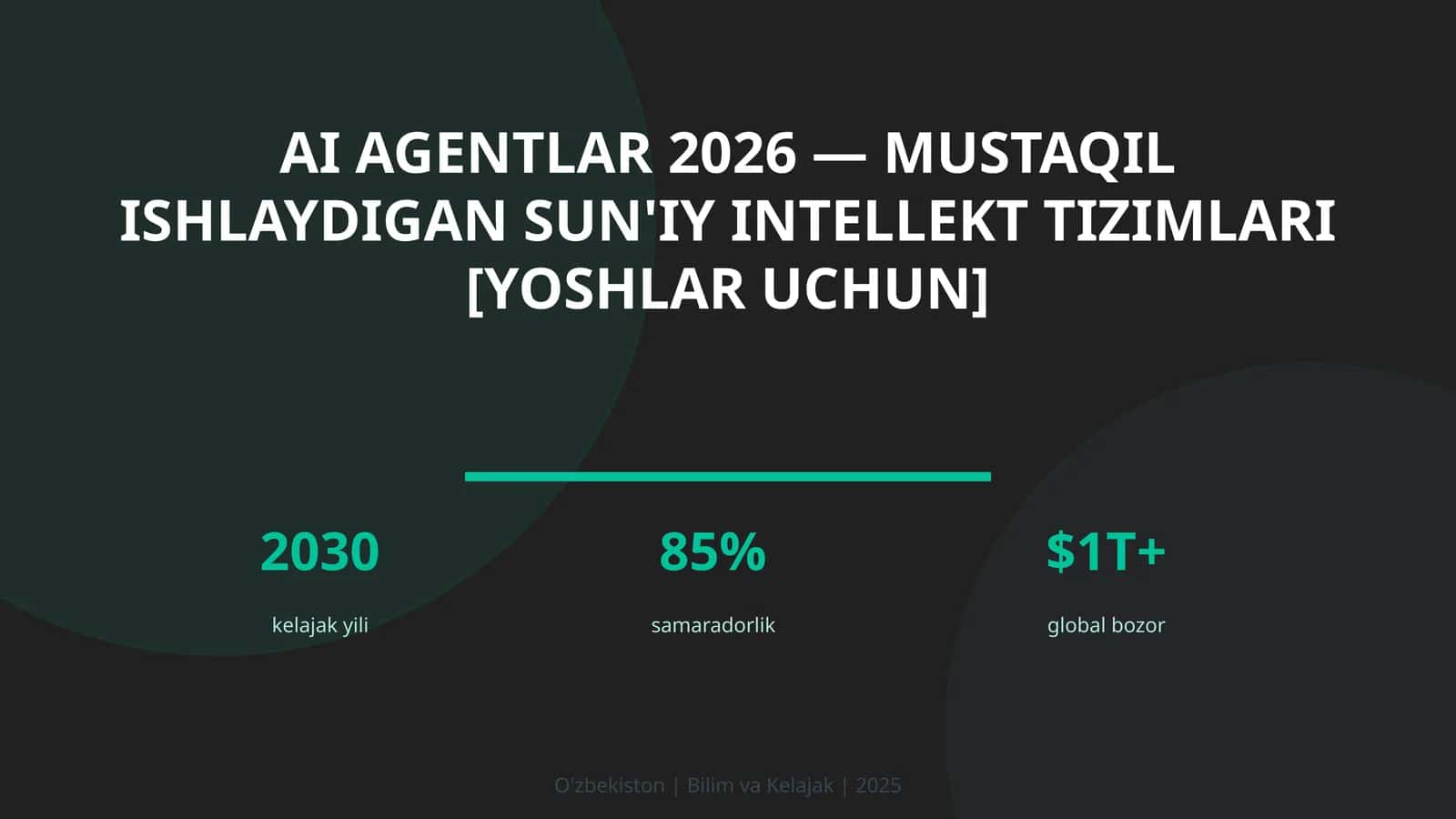 AI Agentlar 2026 — mustaqil ishlaydigan sun'iy intellekt tizimlari [yoshlar uchun] 1