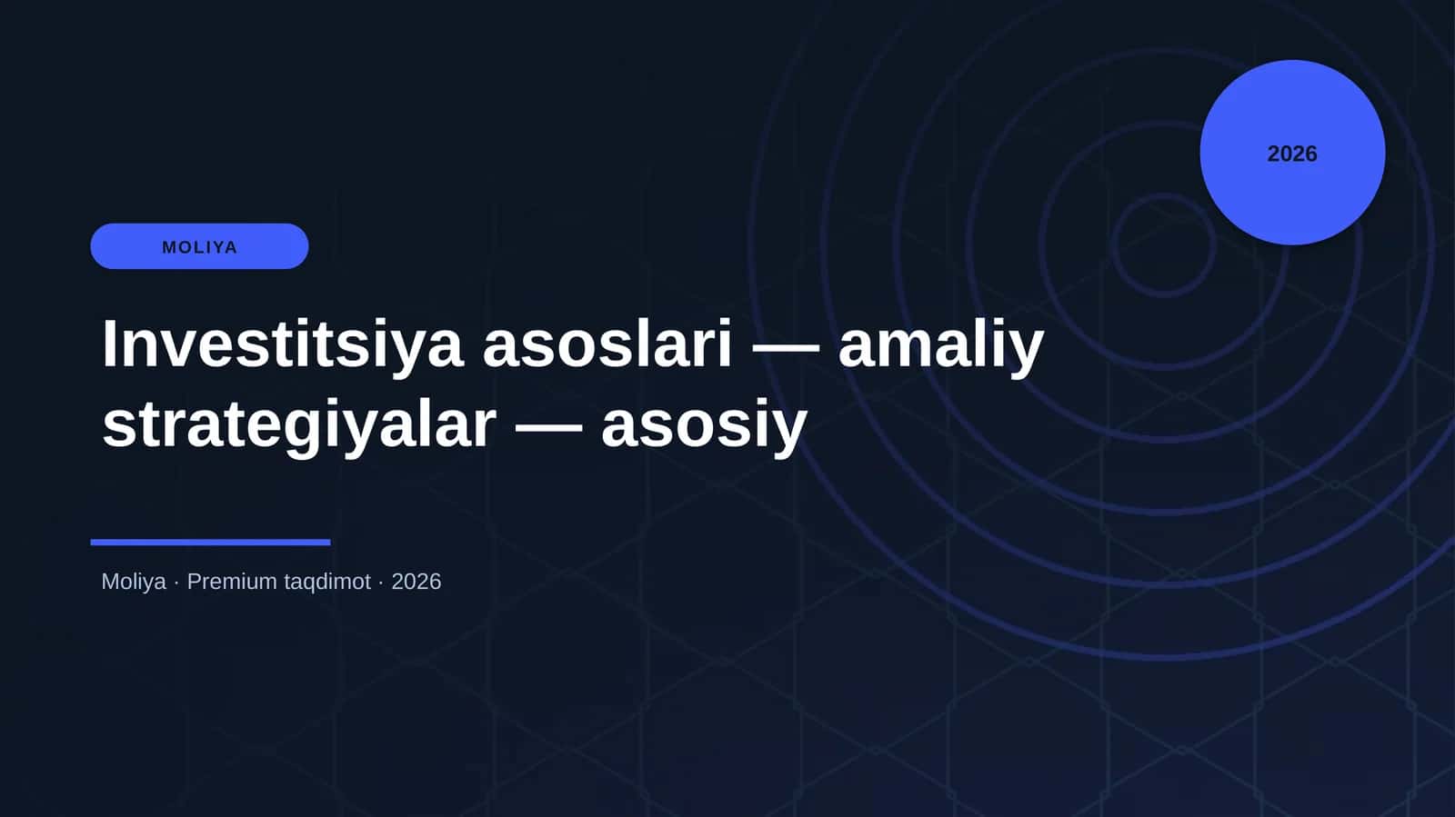 Investitsiya asoslari — amaliy strategiyalar — asosiy 1