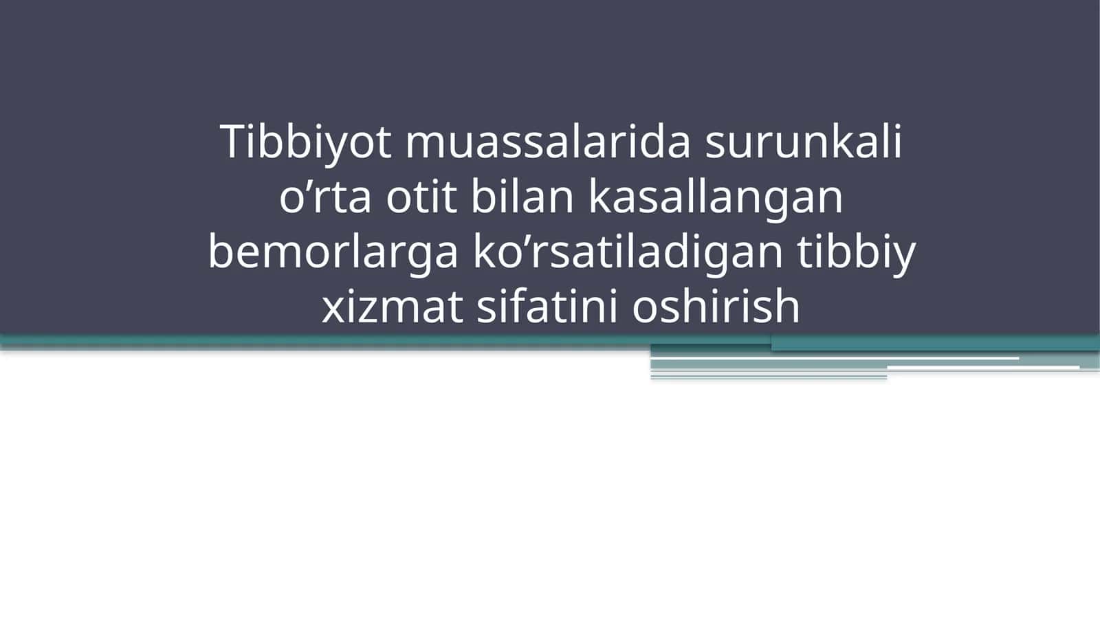 Tibbiyot muassalari 1