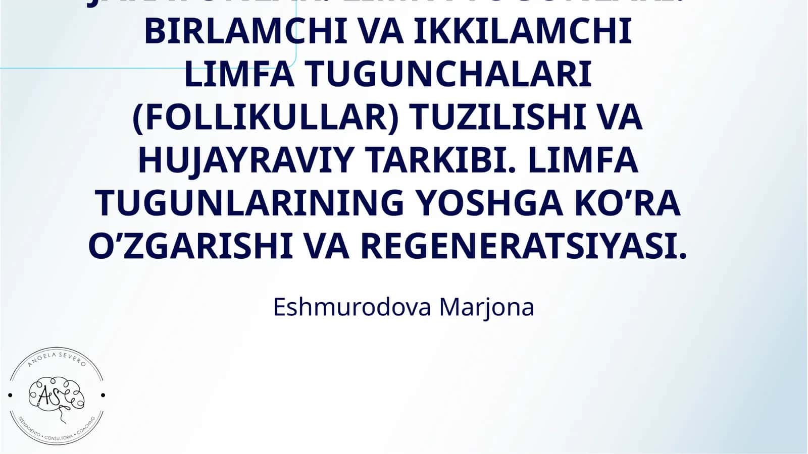 QON TOMIR ENDOTELIYSINING FUNKSIYALARI. YURAK-QON TOMIRLAR TIZIMIDA REGENERATOR VA KOMPENSATOR JARAYONLAR. LIMFA TUGUNLARI. BIRLAMCHI VA IKKILAMCHI LIMFA TUGUNCHALARI (FOLLIKULLAR) TUZILISHI VA HUJAYRAVIY TARKIBI. LIMFA TUGUNLARINING YOSHGA KO’RA O’ZGARISHI VA REGENERATSIYASI 1