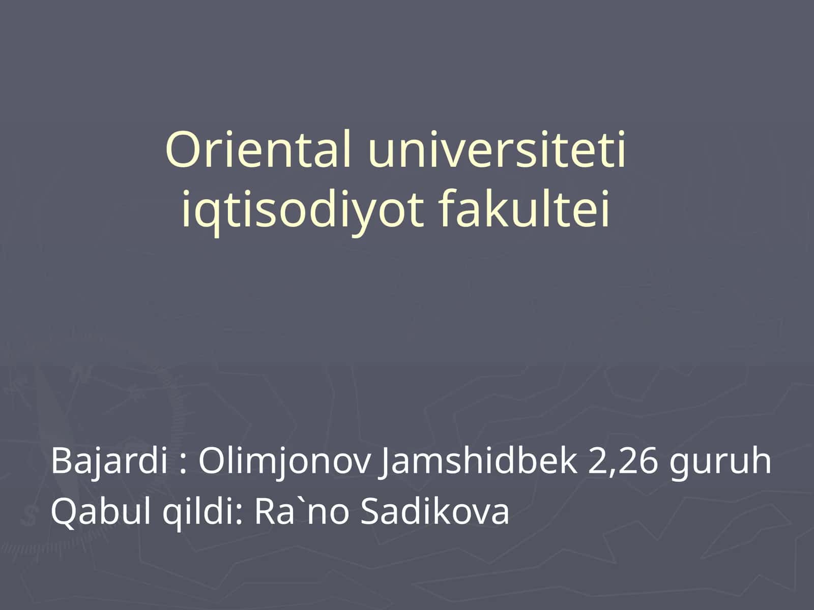 Oziq-ovqat muammosi 1