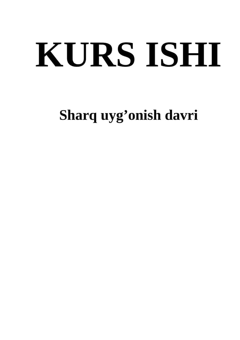 Sharq uyg’onish davri 1